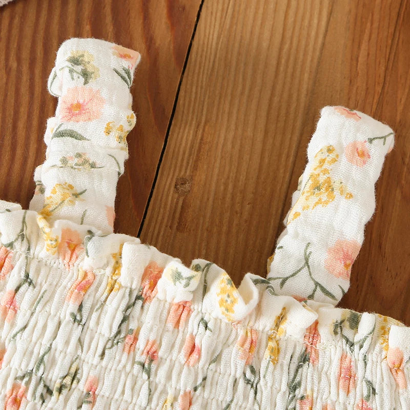 2026 New Summer 0-24M Baby Girl Clothing Toddler Baby Girls Jumpsuit+Hat Sleeveless Cotton Print Newborn Baby Girl Romper