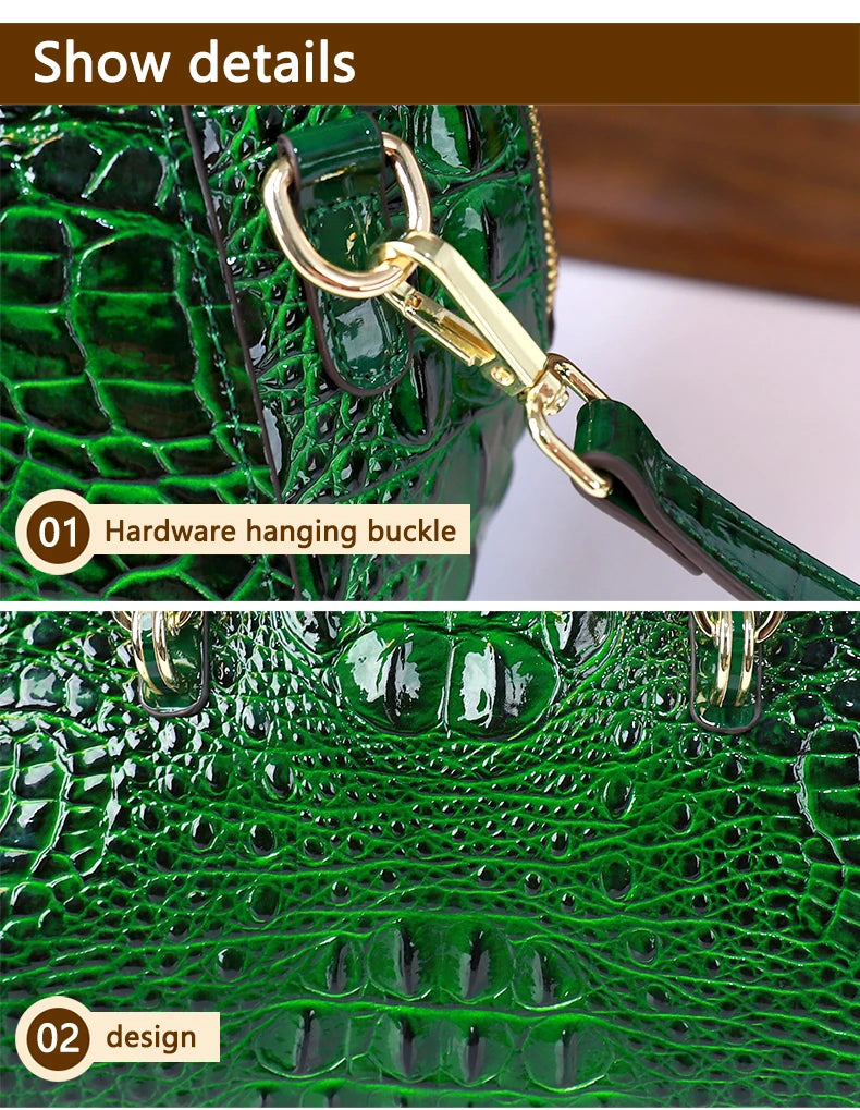 Crocodile Pattern High-End 2025 New Retro Fashion Handbag, Large-Capacity Texture, Single-Shoulder Crossbody Bag, Pillow Bag