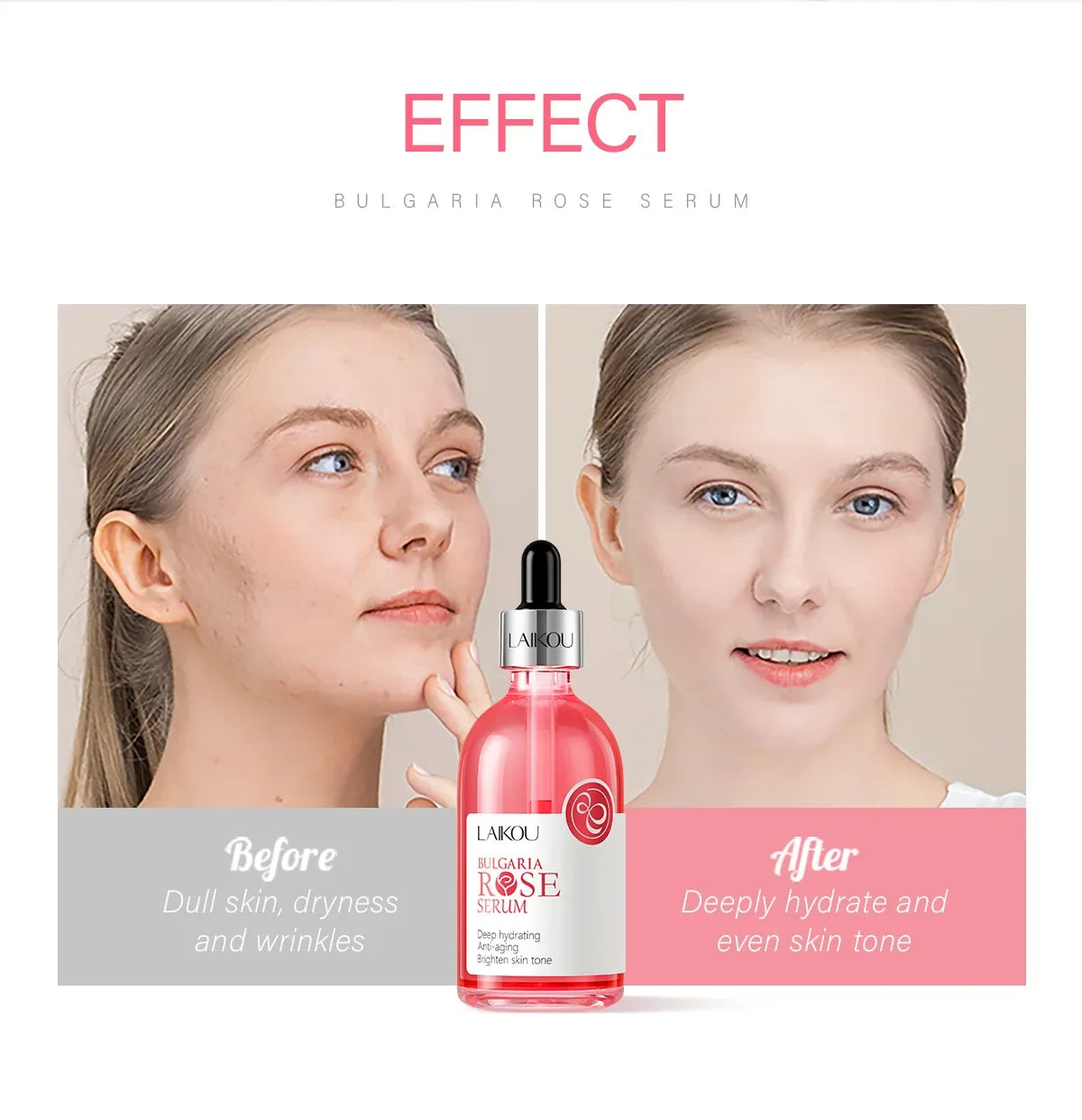 Laikou Rose or Sakura Essence Serum Deep Nourishing Repair Moisturizing Hydrating Anti Aging Facial Treatment Skin Care 100ml