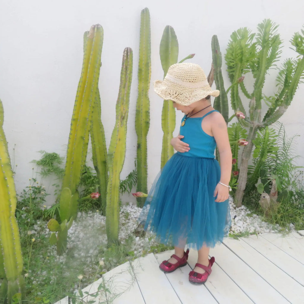 Girls Ribbed Tulle Dress - Sleeveless Princess Gown with Layered Skirt for Toddlers Party Dress for Kids Girl Girls Clothes