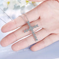 925 Sterling Silver 5A Zircon Cross Pendant Necklace for Women