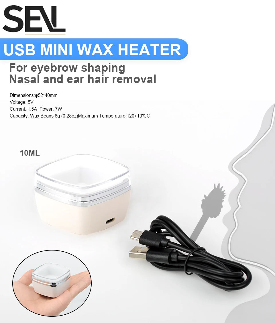 500ML Wax Heater with Wax Melting Pot Paraffin Heater Suitable for Full-Body Hair Removal for Men and Women USB Wax Warmer set