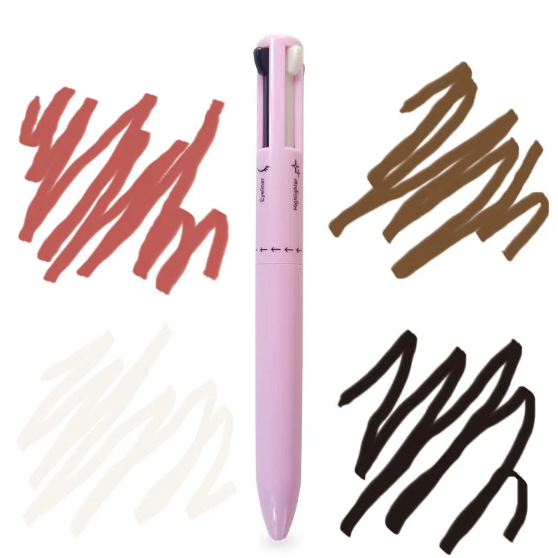 4-in-1 multi-functional lip liner, eyeliner and eyebrow pencil 4-color set