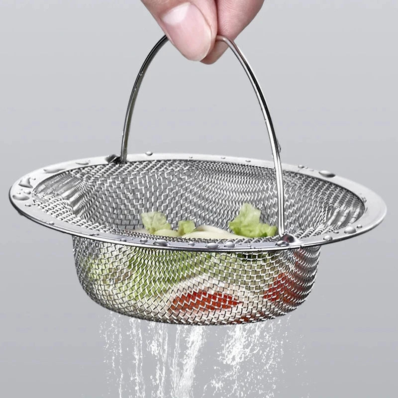 Stainless Steel Kitchen Sink Strainer Thickened Anti Clog Drain Filter Universal Leak Proof Mesh for Sink Basket Debris Catcher