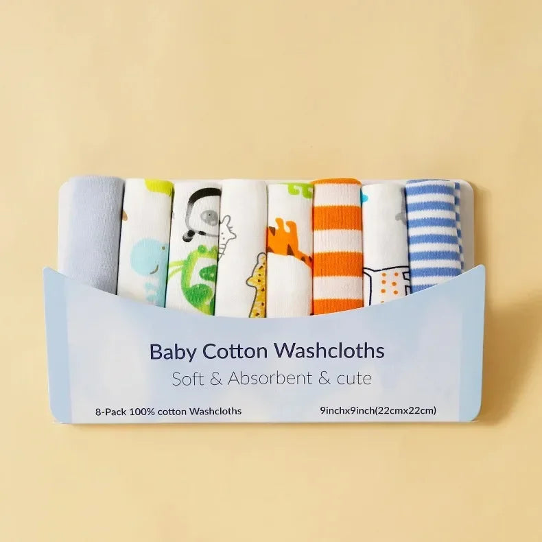 8Pcs Cotton Newborn Baby Towels Set Saliva Towel Nursing Towel Baby Boys Girls Bebe Toalha Washcloth Handkerchief Cloth Wipes