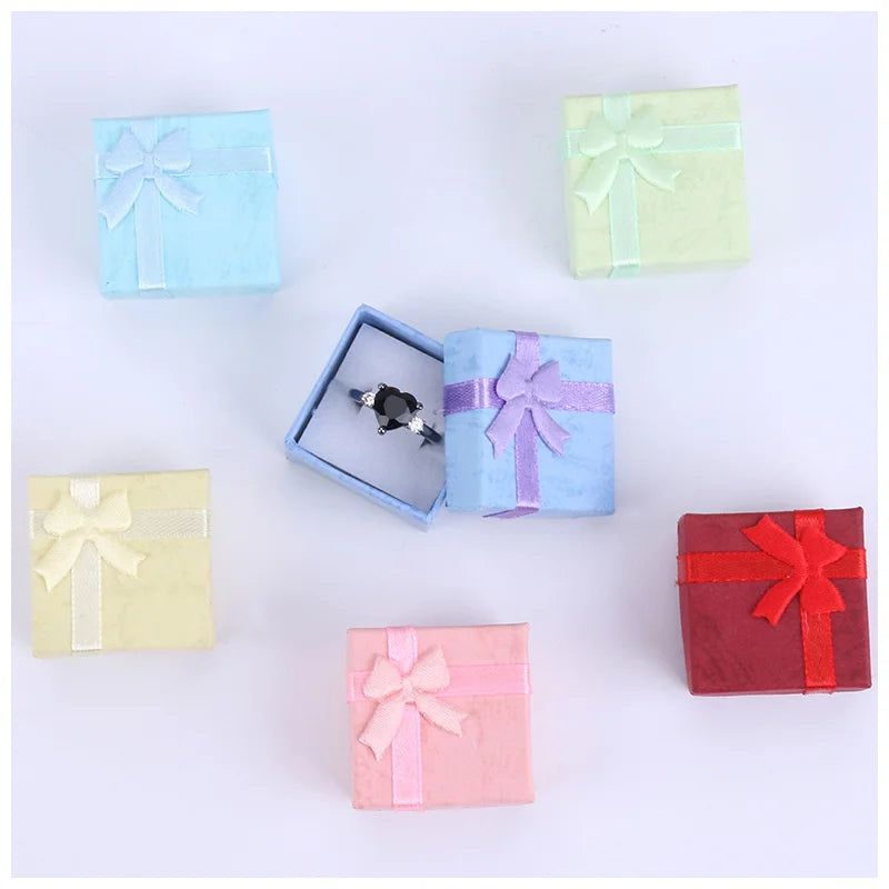 12Pcs Fashion Jewelry Packaging Box Multi-Color Earrings Ring Box Jewelry Holder 4*4*3Cm