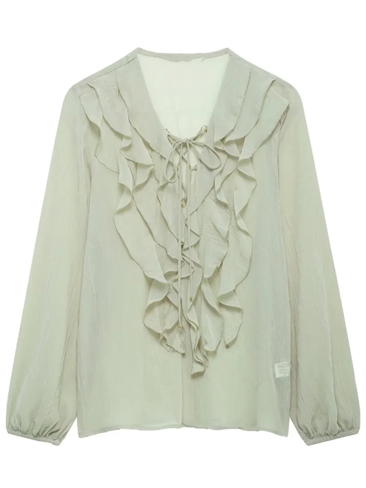 Lace Bandage Smock Blouse