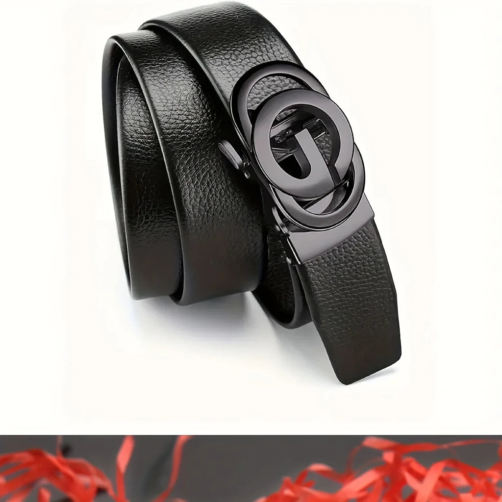 Men's Business Belt - Genuine High Quality Alloy Automatic Buckle Belt, Fashionable Buckle Fashionable Luxury Casual Belt