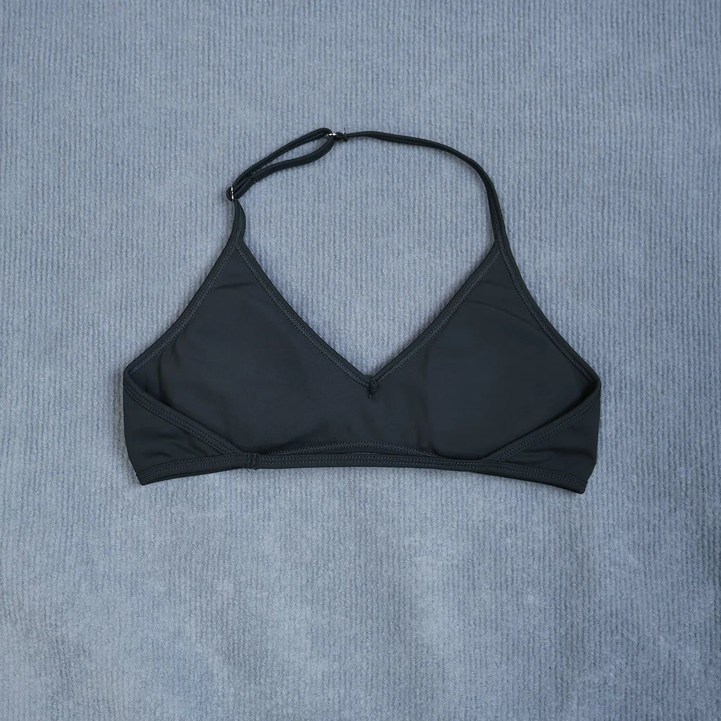 Women's Summer Halter Neck Padded Sports Yoga Bra Shock Absorption Support Backless Crop Top for Outdoor Running And Gym