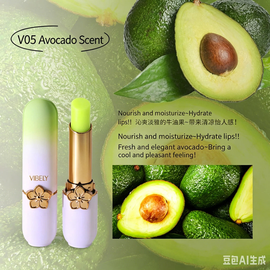 VIBELY Color Changing Lip Balm Moisturizing pH Lipstick Fruit Flavor Reduce Lip Lines Anti Cracking Hydrating Lip Care