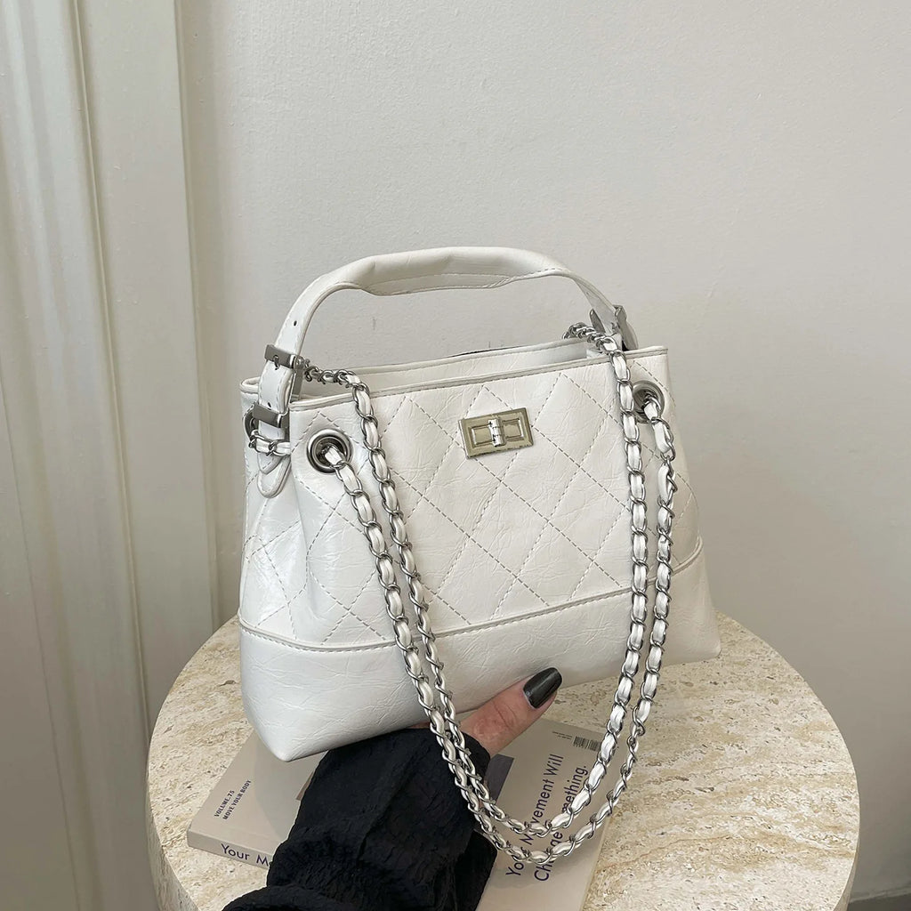 Korean Style Casual Women's Large Capacity Simple Tote Bag Fashion Trendy Underarm Leisure Handbag Daily Match PU Material