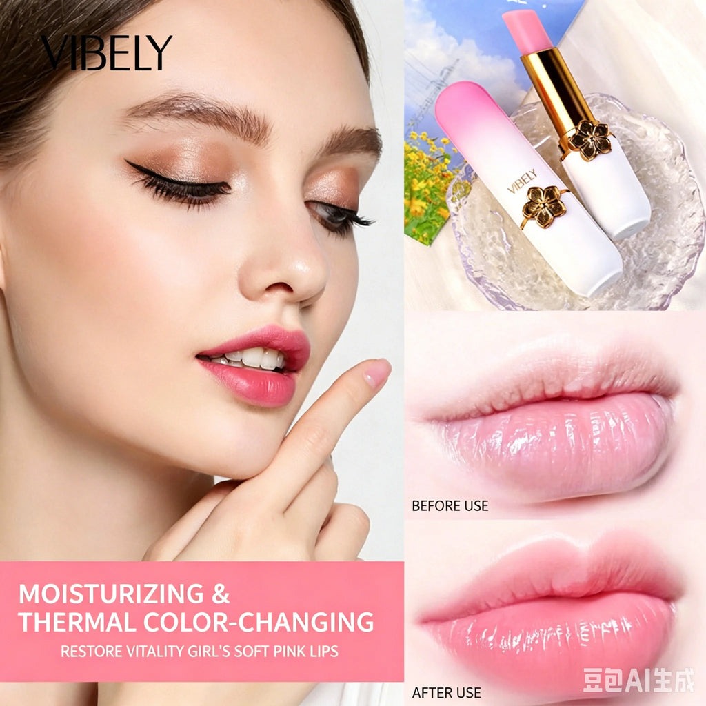 VIBELY Color Changing Lip Balm Moisturizing pH Lipstick Fruit Flavor Reduce Lip Lines Anti Cracking Hydrating Lip Care