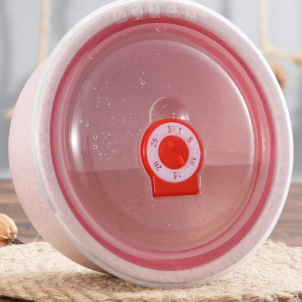 Fiambrera Bento de Paja de Trigo de 3 Piezas, Tazón de Ensalada Ecológico con Tapa, Apto para Microondas, Contenedor de Alimentos, Vajilla de Cocina