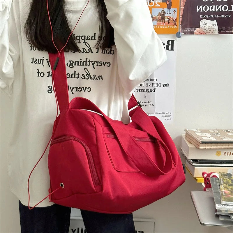 2026 New Women Large Capacity Canvas Crossbody Travel Tote Bag Casual Shoulder Messenger Bag Sports Yoga Satchel Handbags Female