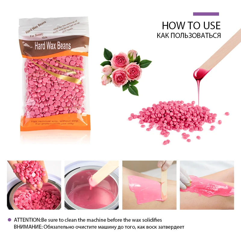 1000g/200g/50g Painless Hot Film For Body Hairs Removal Beans Hard Waxing Wax Beans Waxing Machine Bikini Face Legs Hair