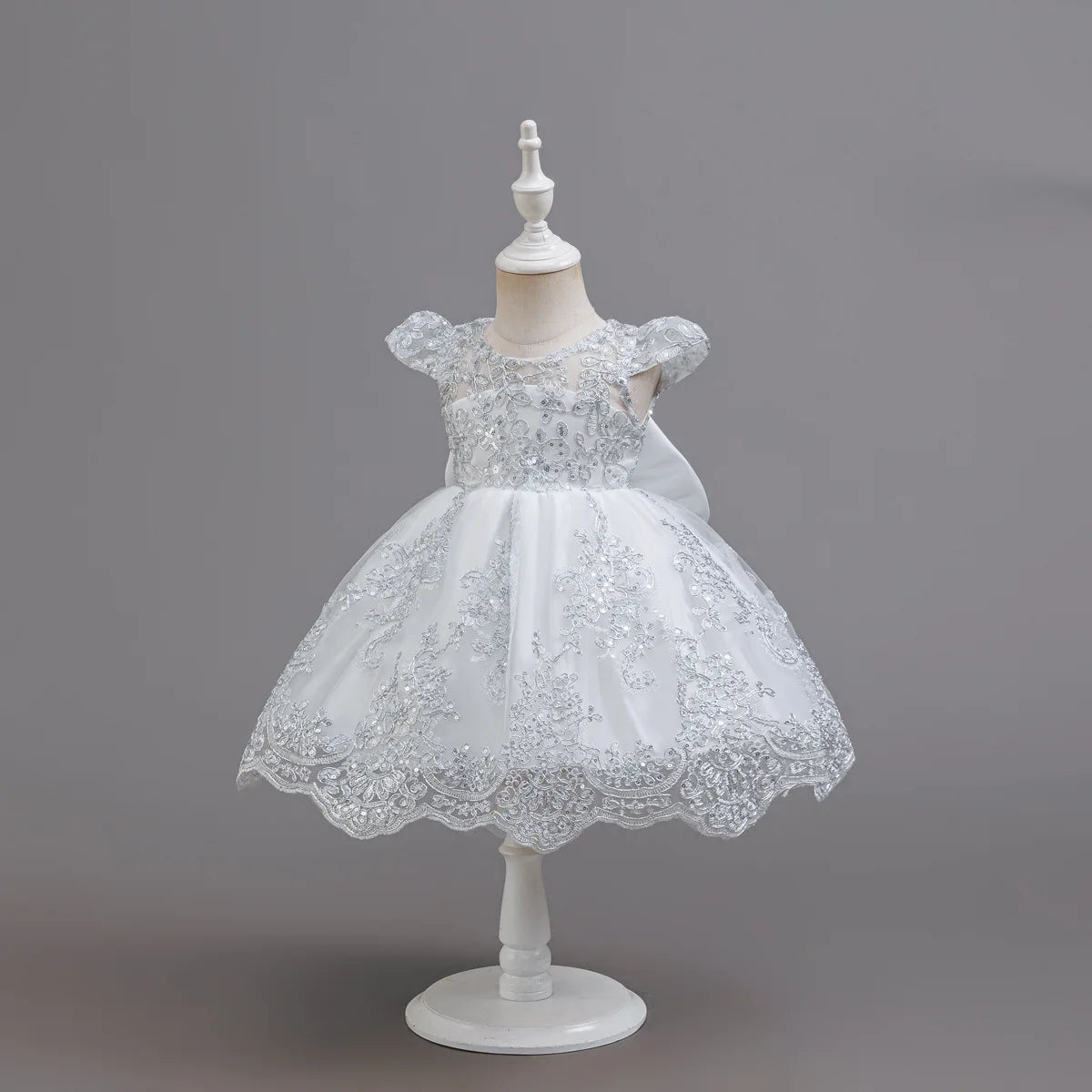 HETISO Children's Dress Princess Embroidery Lace Flower Girls Holiday Party Ball Gown Little Kids Summer Costume 1-6Y