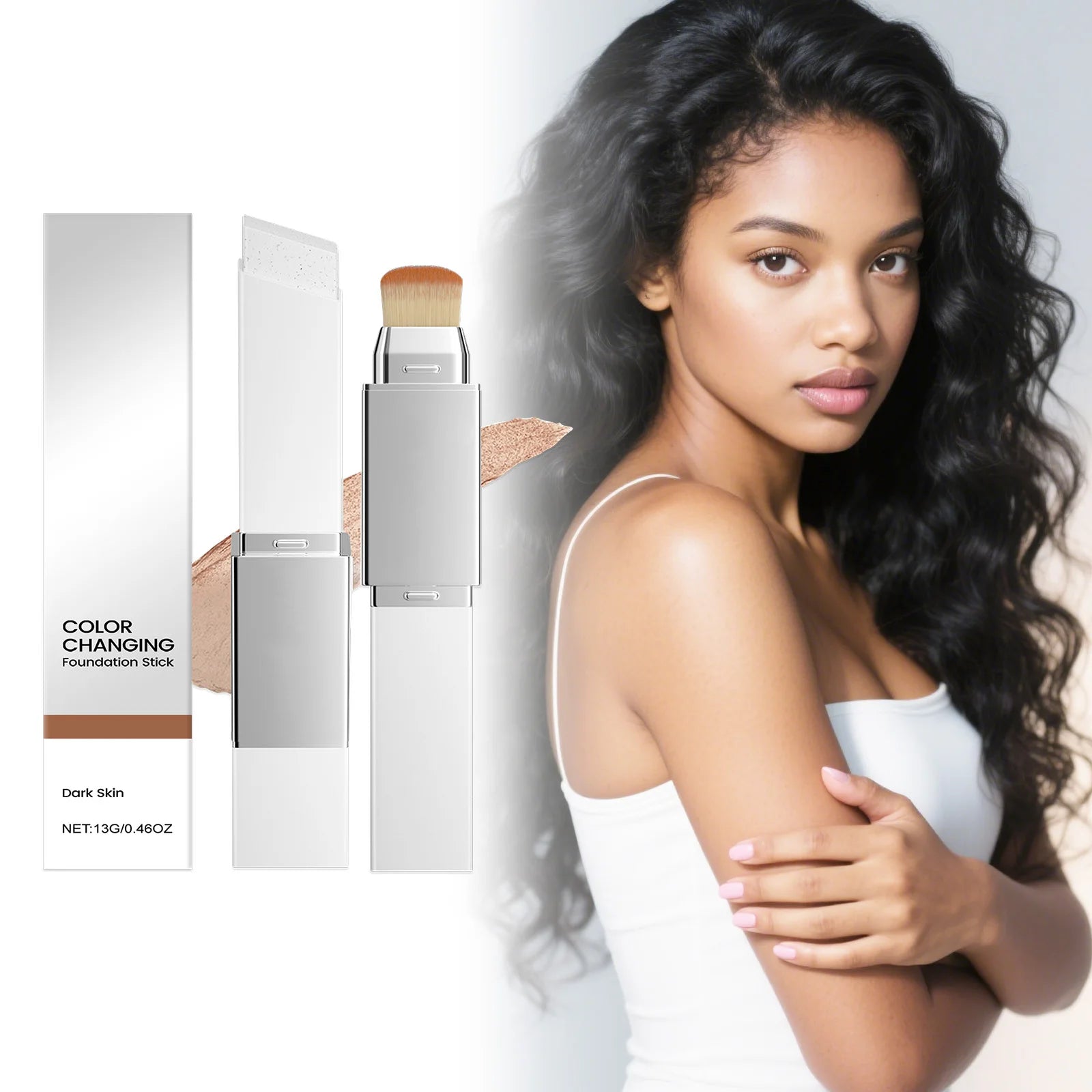 AMZ 13g Darkening Skin Blotting Duo-Action Foundation Stick is a Natural, Moisturizing, Refreshing, Lightweight