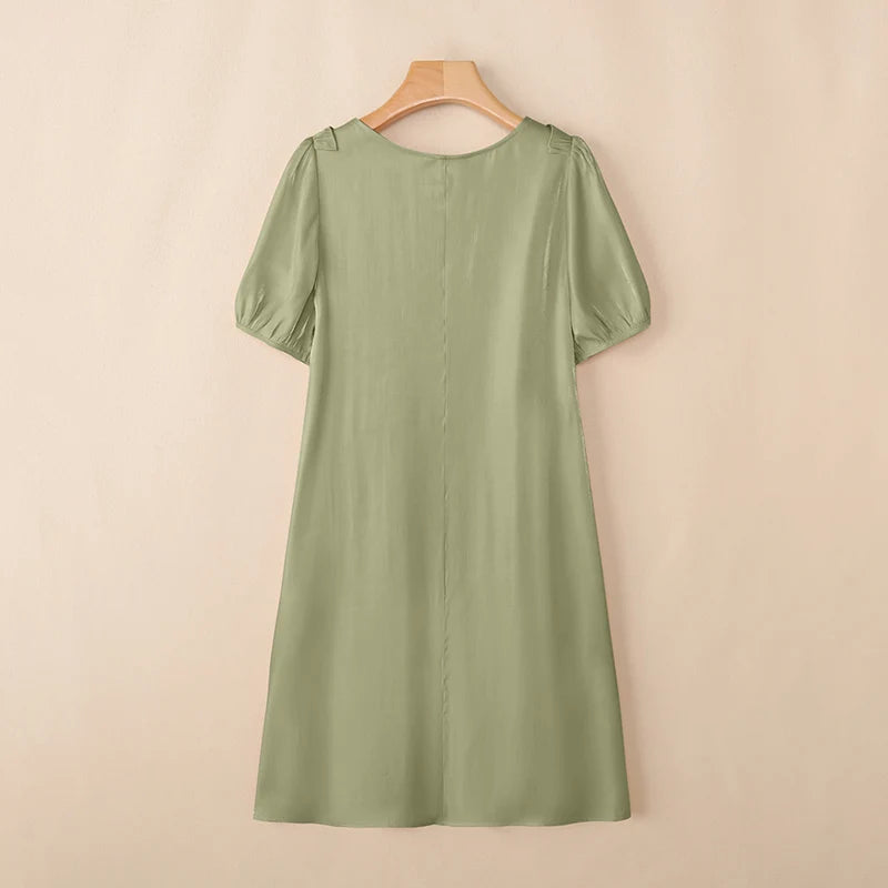 Fashion Summer Sundress ZANZEA Women Casual Short Sleeve O Neck Dresses 2026 Eleagnt Solid OL Work Dress Holiday Pleated Vestido
