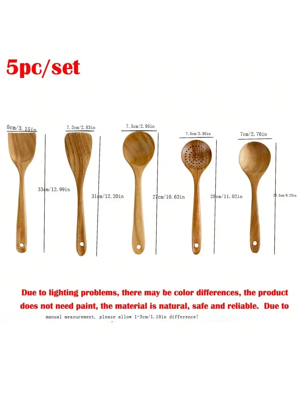 10-Piece Teak Wooden Cooking Utensil Set