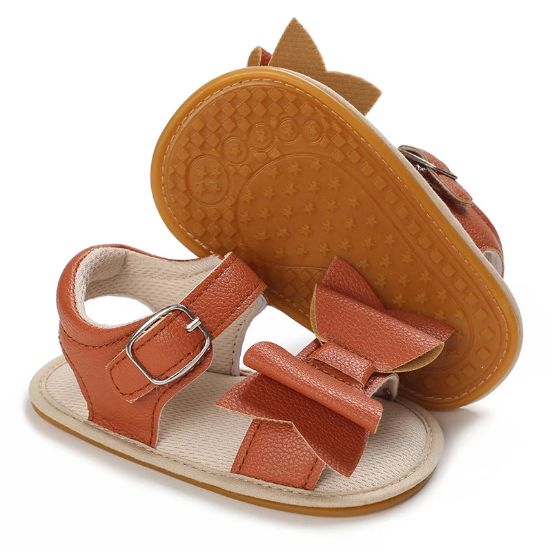 Baby Girl Summer Sandals 0-18 Months Cute Bow Rubber Sole First Walker Casual Comfortable Newborn Sneakers