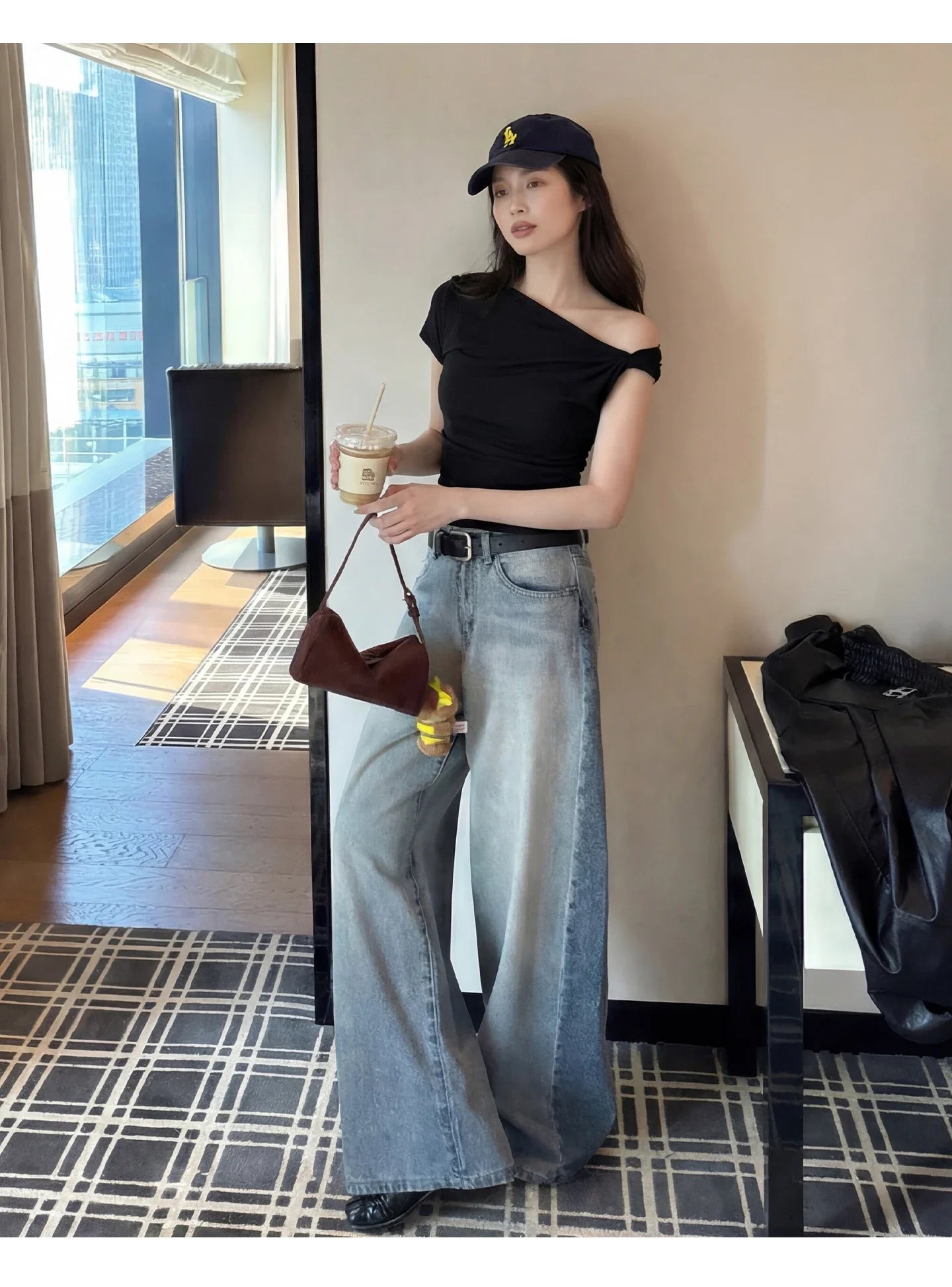 White Diagonal Shoulder Short Sleeve Crop Top 2026 Summer Solid Waist Pleated Women T-shirt Korean Style Minimalist Slim Tee