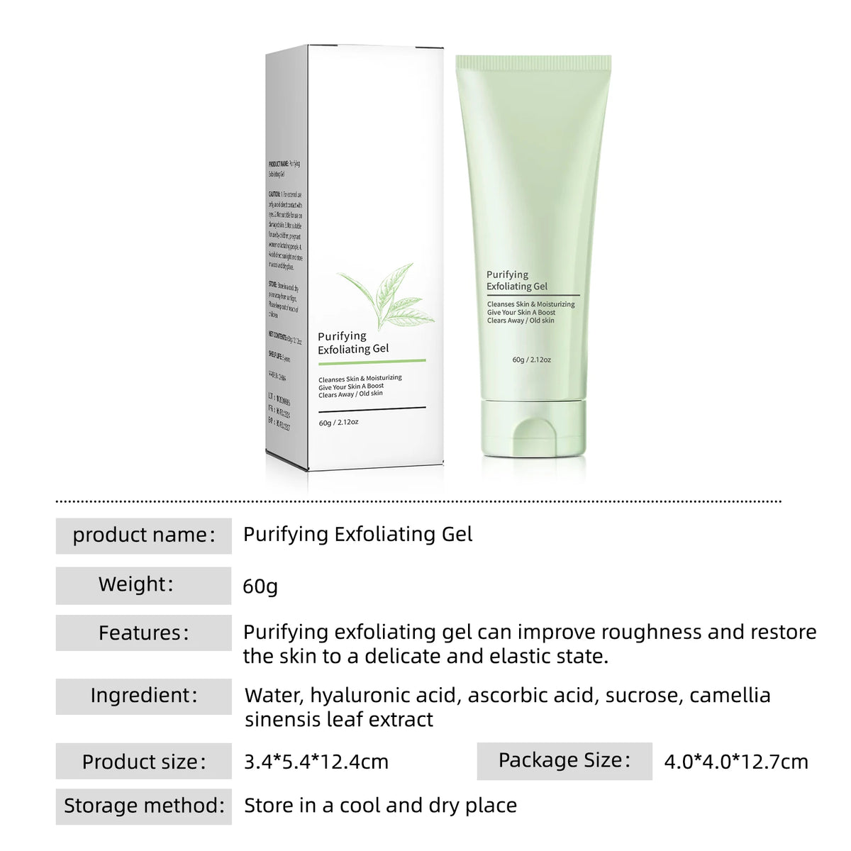 Facial Exfoliating Gel - Deep Cleansing & Blackhead Remover