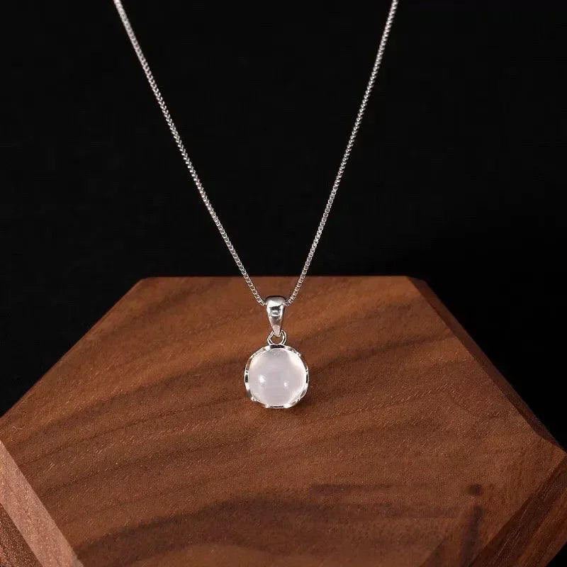 Collares Con Colgante Luxury White Round Pendant Necklaces Women'S Fashion Jewelry Choker Clavicle Chain Short Charm Necklace