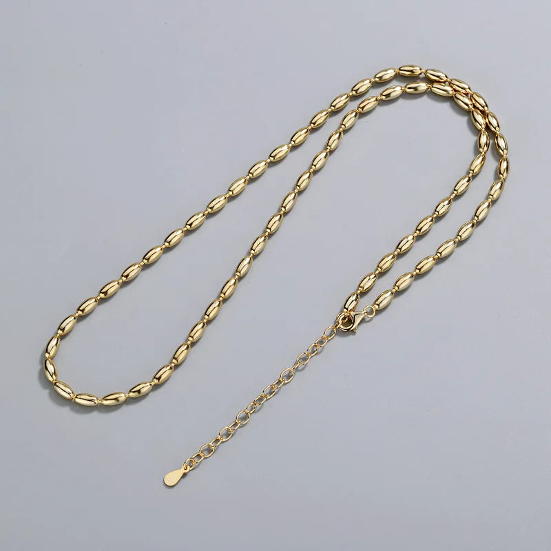 S925 Sterling Silver Necklace Beads Choker Shiny Delicate Collarbone Chain For Girl Wedding Fine Jewelry