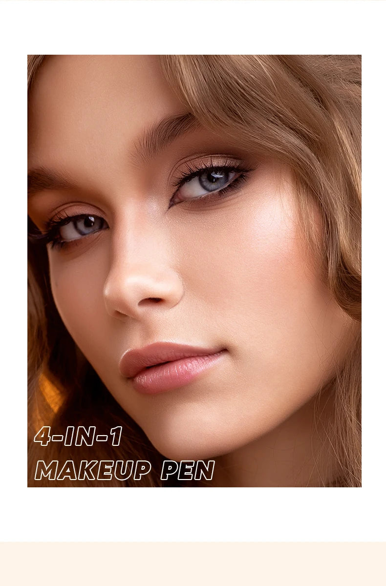 Beauty GlazedMulti-Function Beauty Glazed 4-in-1 Makeup Pen Waterproof Cosmetic Pencil for Eyeliner Brow Lip Highlighter