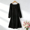 Women's Spring/Summer New 92% Natural Mulberry Silk Elastic Satin Solid Loose Sweet Wind Long Sleeve Home Clothes Nightdress