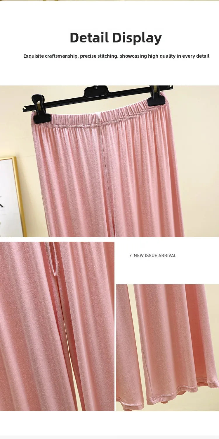 Women's Modal Wide-Leg High-Waisted Lounge Pants - Casual Summer