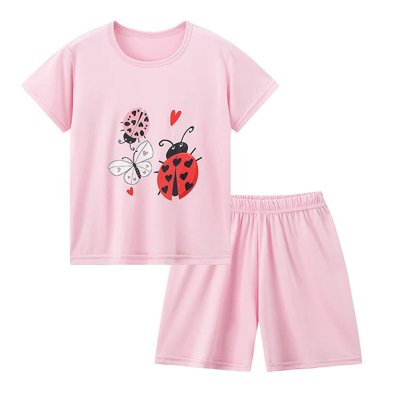 Kids Two Piece Summer Shorts Set Comfortable Versatile Casual Outfit For Boys And Girls