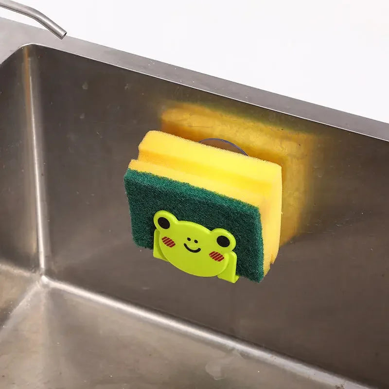 Herramientas de organización, accesorios de cocina, estante de almacenamiento de esponja de dibujos animados, decoración del hogar para suministros de cocina, aparatos de cocina, 1 unidad