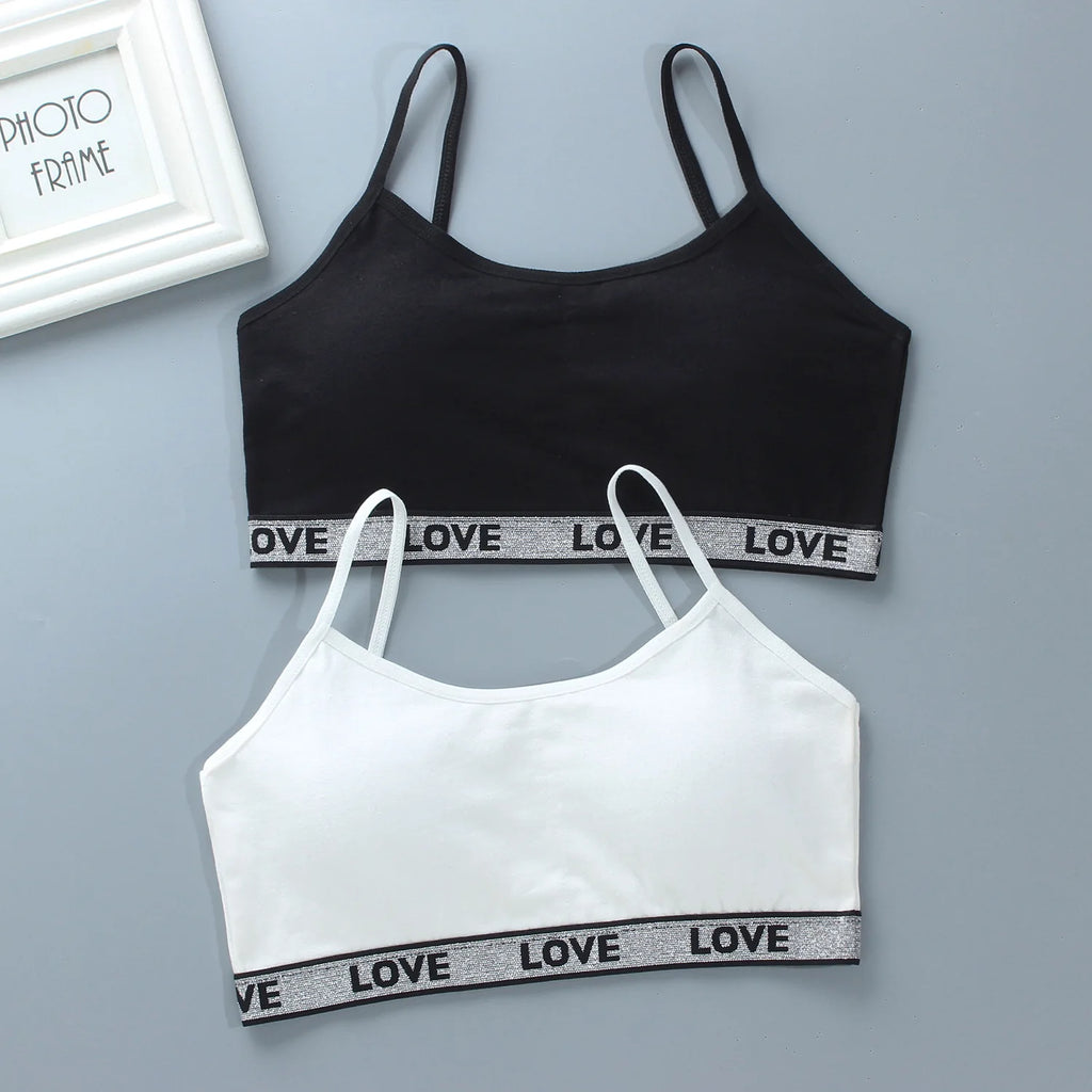 1/4PCS Children Innerwear Cotton Girls Bra Removable Sponge Cup Puberty Girls Training Bras Breathable Teenage Girl Brassiere 14