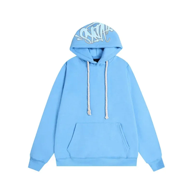 Outdoor Fashion Synaworld American Street Hip Hop Fleece Suit Men's and Women's Trend Casual Hooded Sweater Sports Pants