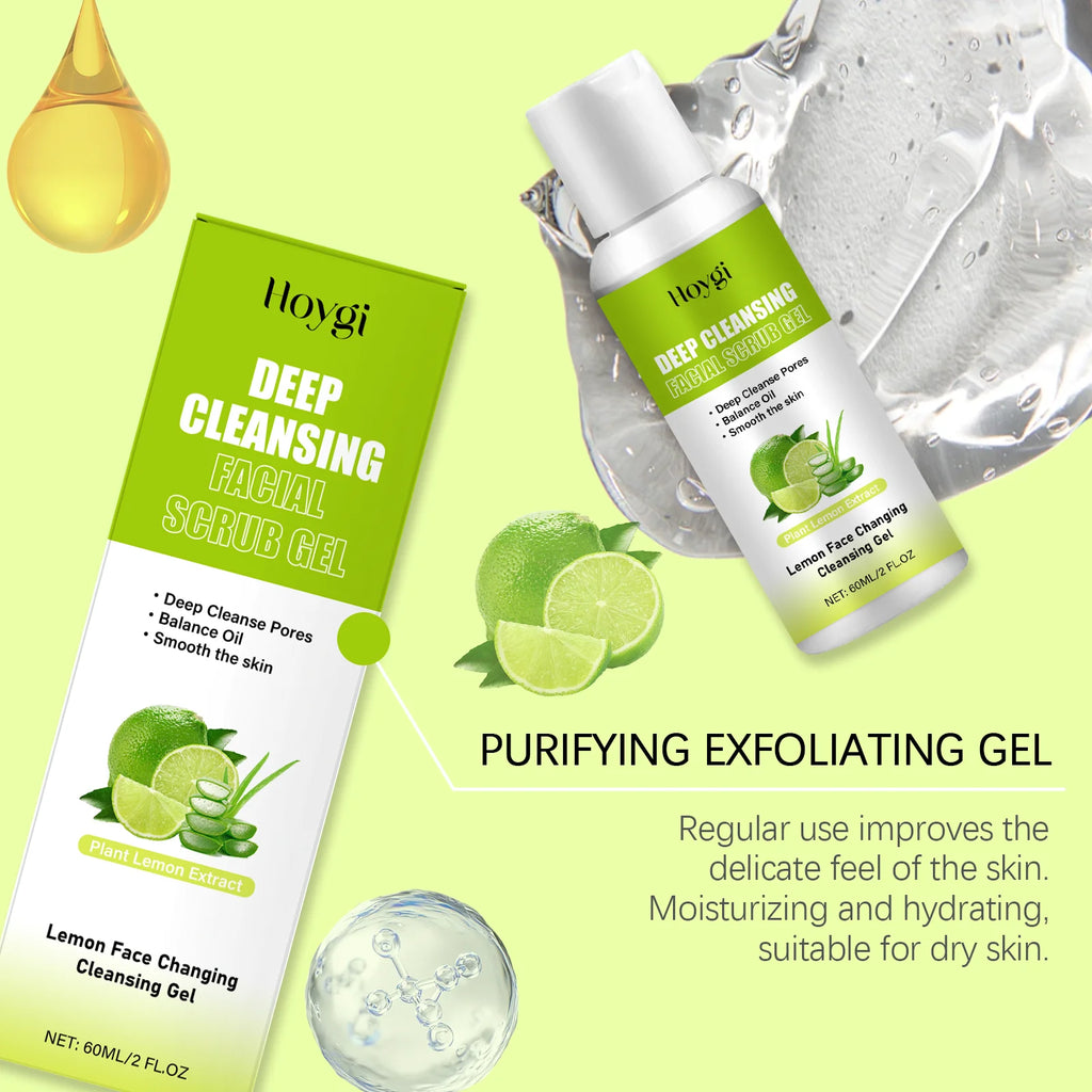 Facial Exfoliating Gel Mild Moisturizing Non-Drying Facial Skincare Treatment Hydrating Pore Refining Smooth Skin Exfoliating