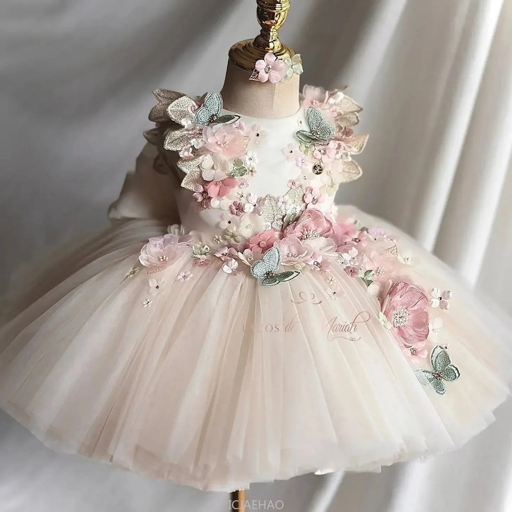 Wed Dress 2025 Girls Princess Wear Children Tutu Gown Kids Fashion Show Outfits Vestido Pageant Dresses Costumes Birthday Party