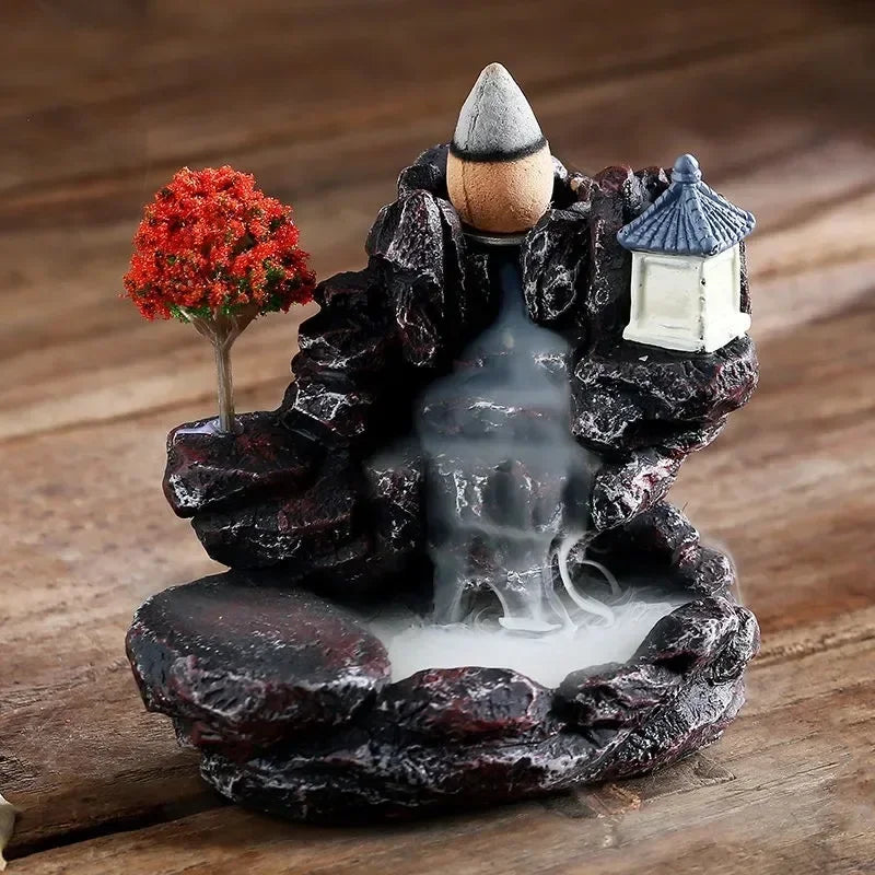 Zen Backflow Incense Burner – Mountain Waterfall Censer