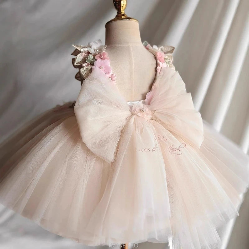 Wed Dress Summer Children Girls First Birthday Floral Princess Gown Costumes Flower Dresses Clothes Clothing Baby Kids Clothing
