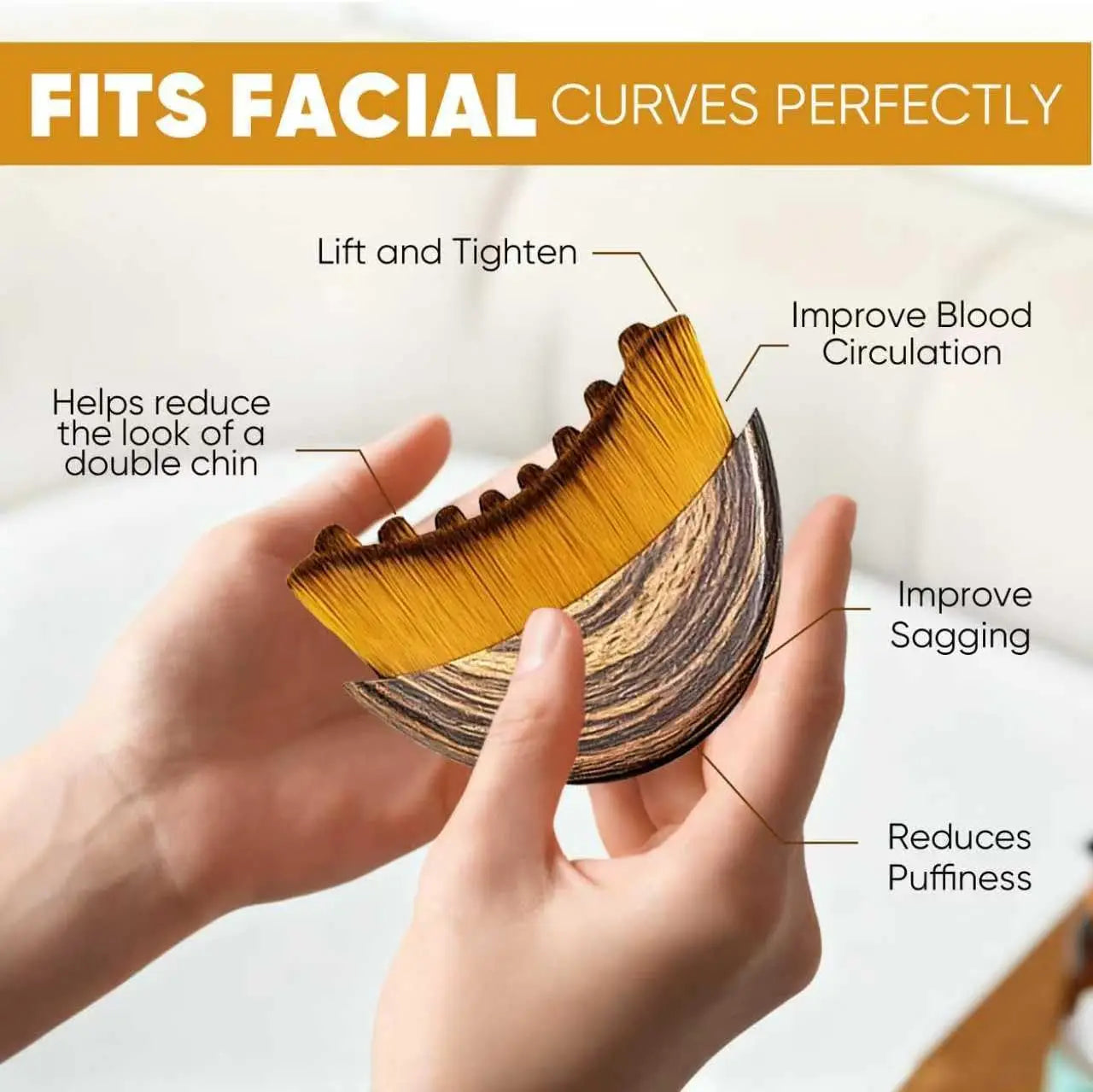 1 PCS Lymphatic Contour Face Brush with Storage Box Lymphatic Drainage Brush for Face Chin & Neck