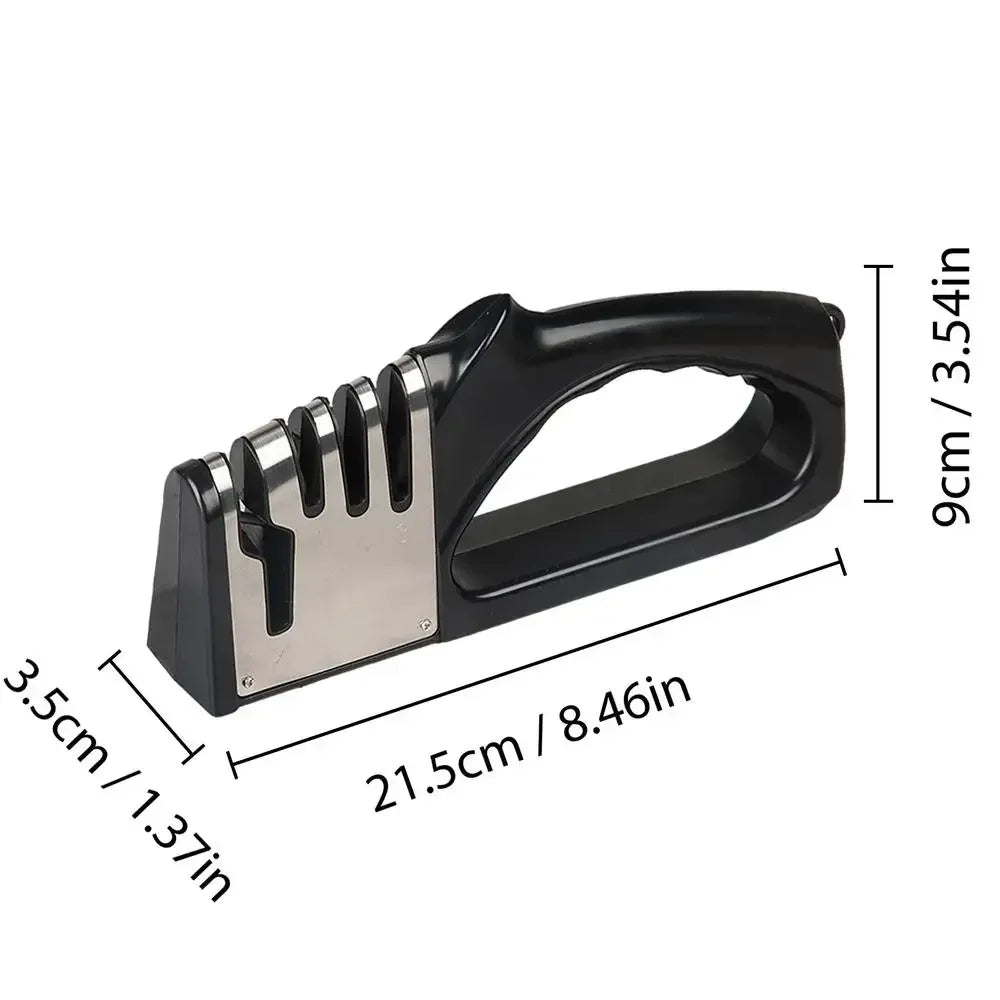 Afilador de Cuchillos de Cocina de 4 Segmentos Multifuncional Portátil con Base Antideslizante Afilador de Cuchillos para Gadgets y Accesorios de Cocina Domésticos