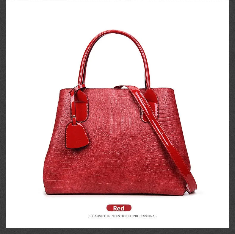 Fashionable Alligator Pattern Women's Handbag Hot Sale Of The Season New Large Versatile Single Shoulder Handbag Ladies Purse...