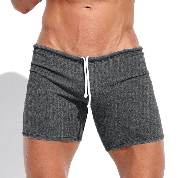 Summer Men's Casual Breathable Drawstring Shorts Solid-color Swimwear for Running Sports Surfing Beach And Vacation