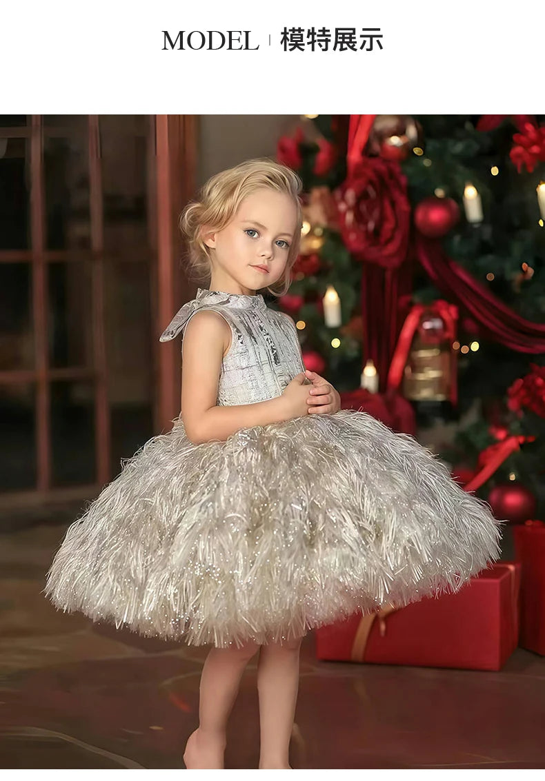 Girls' Birthday Party Princess Dress, Children's Important Holiday Piano Performance Costume, Flower Girl Wedding Dress, Dress