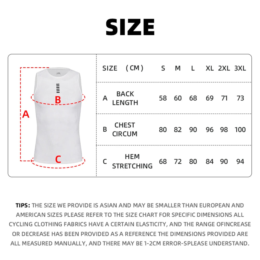 YKYWBIKE Men's Bicycle Vests Sleeveless Quick Dry Cycling Undershirt MTB Bike Base Layer Compression Bicycle Sport Jersey