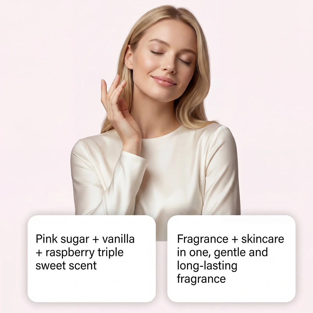Pink Candy Scented Essential Oil, Pink Sugar Body Moisturizing Cream, Lightly Fragrant, Convenient Daily Essential Oil