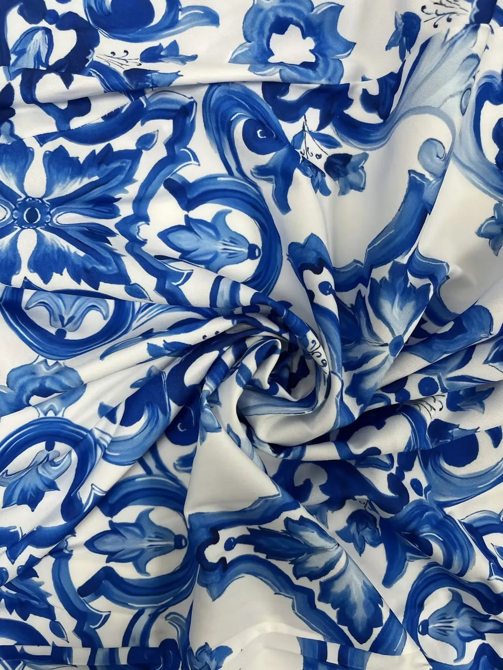 2026 Summer Elegant Woman Dress Spaghetti Strap Blue Floral Print Dresses High Waist Maxi Dress Blue White Print Slip Long Dress