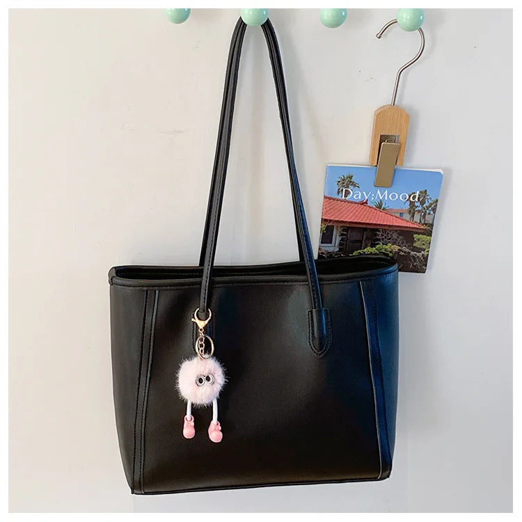 Solid Color PU Leather Women's Handbag, Versatile Korean Single Shoulder Underarm Bag, Temperament Tote Bag for Women Daily Use