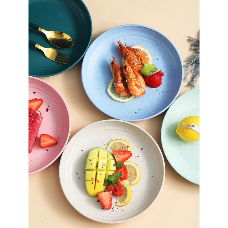 Wheat Straw Dinner Plate Set, Lightweight Unbreakable, 15cm, 6-Piece