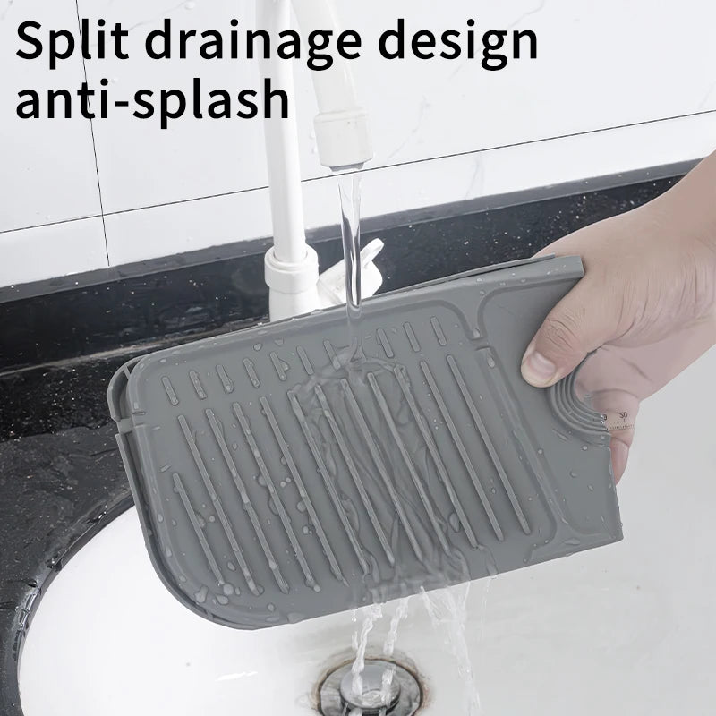 Alfombrilla de silicona para grifo de cocina, alfombrilla recogegotas de agua para grifo, almohadilla antisalpicaduras para fregadero, protector de encimera de baño